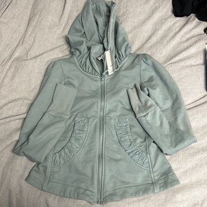 Never worn with tags Prairie Underground teal cotton zip up hoodie